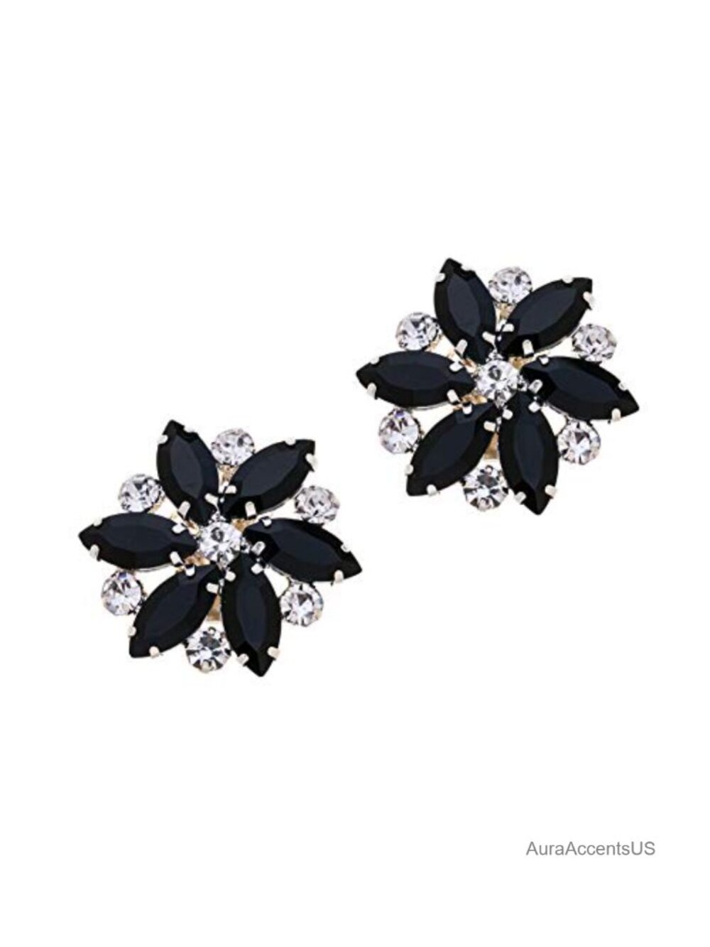 Women's Crystal Rhinestone Flower Shoe Clips Wedding Party Shoe Buckles Decor